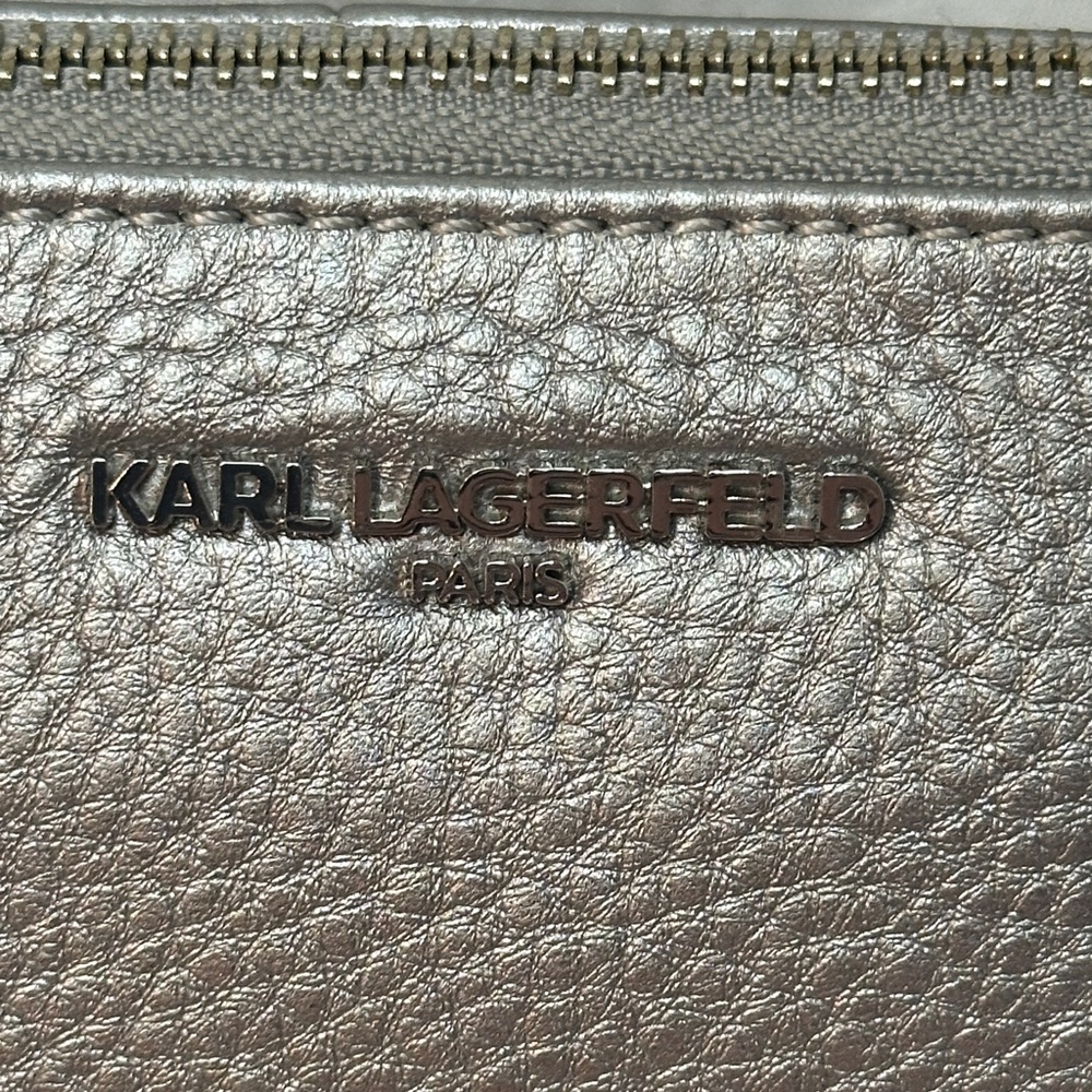 Karl Lagerfeld Metallic Silver Crossbody Bag - Picture 2 of 11